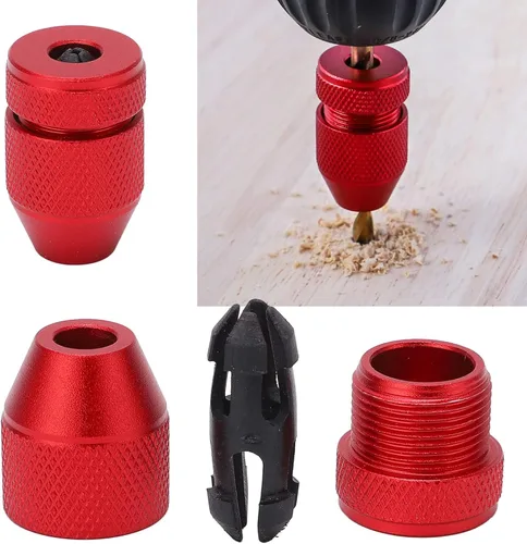 Vista 9 de Collar de tope de taladro ajustable, tope de profundidad de broca de madera de aleación de aluminio, rango de tamaño aplicable 5/64"-3/16