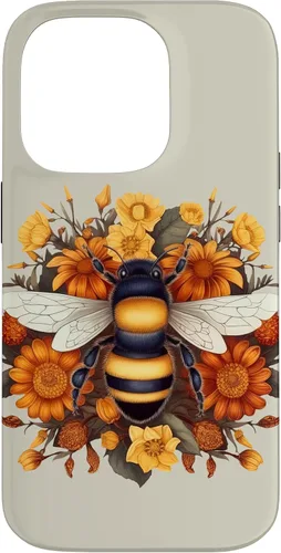 Vista 17 de iPhone 16 Boho Flower Bee Honey Beekeeper Daisy Sunflower Bee Case