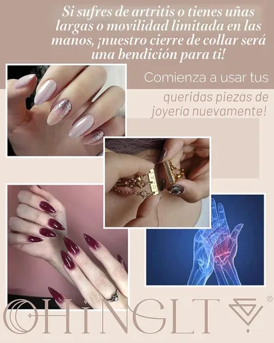 Vista 5 de OHINGLT Separador de cierres de capas para collar de la suerte, apilable, chapado en oro de 14 quilates y plata, múltiples cierres de collar