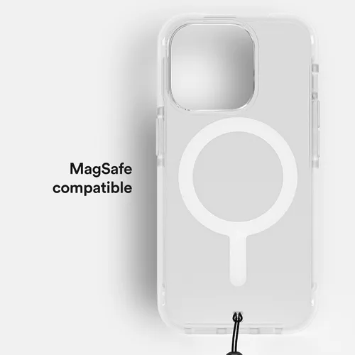 Vista 3 de BodyGuardz Ace Pro - Funda transparente (iPhone 15 Pro) Funda delgada MagSafe a prueba de golpes probada hasta 18 pies con carga inalámbrica