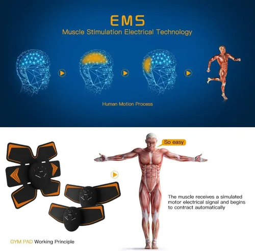 Vista 5 de Estimulador abdominal, tónico muscular/abdominal, cinturón estimulante, dispositivo de entrenamiento para músculos, inalámbrico portátil
