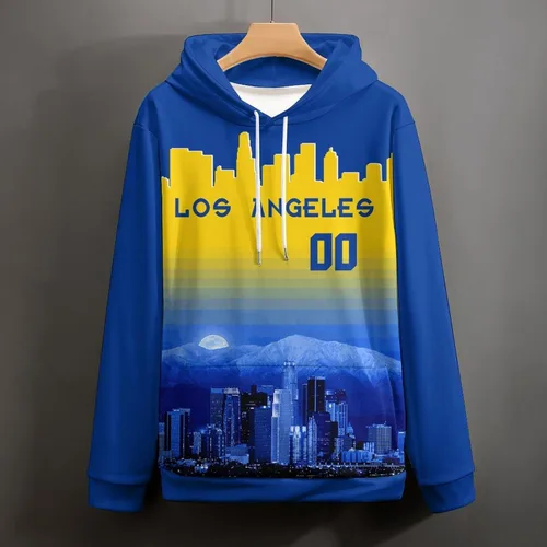 Vista 45 de Custom Football Hoodies City Night Skyline Personalized Sweatshirt Name Number Fan Gift Pullover for Men Women Youth