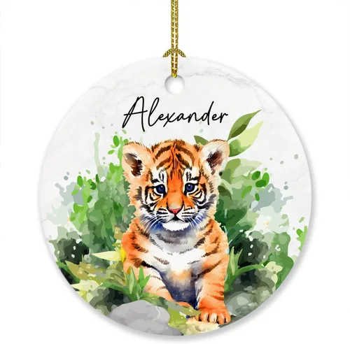 Vista 18 de Adorno de elefante de Navidad 2025, lindo adorno de elefante personalizado para árbol de Navidad, adornos de elefantes florales para bebés, regalos