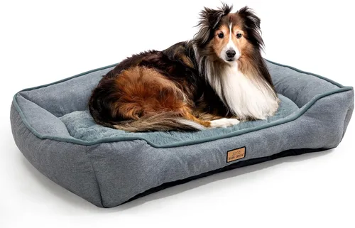 Vista 8 de Cama pequeña para perros de 26 pulgadas, sofá lavable de felpa para perros y gatos pequeños, cama rectangular suave para cachorros con base