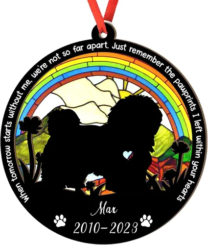 Vista 33 de Adorno personalizado para atrapasoles de sabueso afgano, adorno de Navidad de sabueso afgano, regalo para perro amante, sabueso afgano conmemorativo