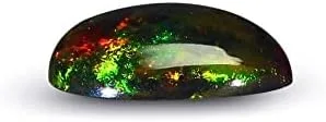 Vista 5 de HARSHALI GEMS Piedra preciosa suelta de 2,80 quilates, ópalo de color negro australiano con fuego multicolor para anillo colgante y pulsera, piedra
