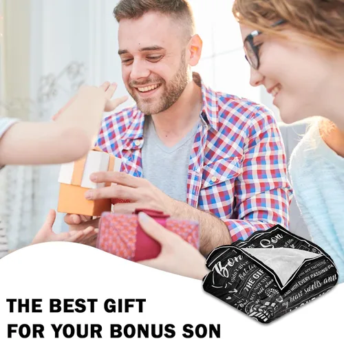 Vista 4 de Regalos para hijastro para mi hijo llaveros de padrastro mantas de regalo para padrastro llaveros de boda adopción para cumpleaños Acción de Gracias