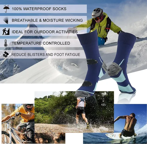 Vista 5 de RANDY SUN - Calcetines 100% impermeables, unisex, para practicar senderismo, caminar, correr, esquiar, etc