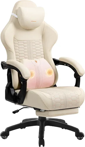 Vista 16 de Dowinx Silla de Juego Grande y Alta, Sillas de Videojuego con Reposapiés, Sillas de Juego de PC para Adultos - Silla Gamer Ergonómica Reclinable