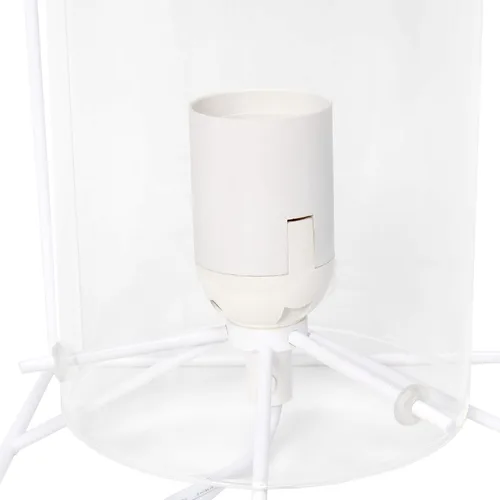 Vista 4 de Elegant Designs LT2069-WHT Lámpara de mesa pequeña de vidrio y metal, color blanco y transparente