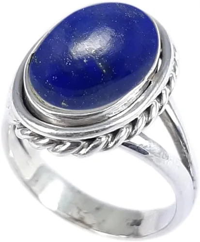 Vista 6 de Anillo fino de plata esterlina 925 para mujer, hecho a mano, joyería de piedras preciosas, anillo de moda (1379)