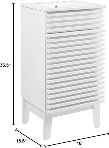 Vista 174 de Modway Render 23.5" tocador de baño en nogal (lavabo no incluido)