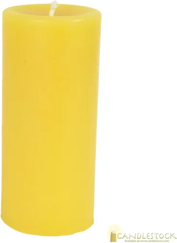 Vista 2 de Candlestock Vela de pilar redonda sin goteo de cera de abeja natural hecha a mano, 3 x 6 pulgadas