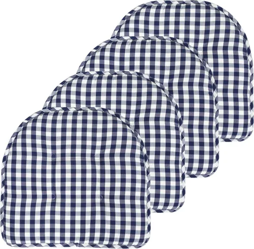 Vista 139 de Sweet Home Collection - Cojín de asiento de espuma viscoelástica y respaldo de caucho antideslizante con capitoné para silla, cojín en U, 17x16 Gris