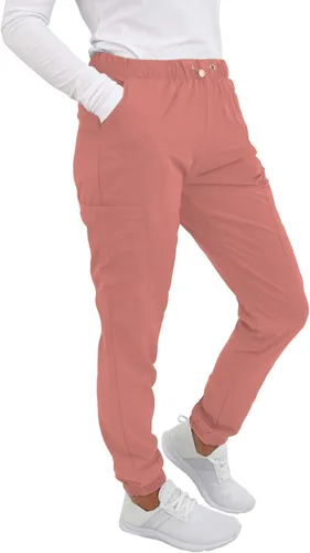 Vista 10 de Pantalones quirúrgicos Green Town para mujer - Pantalón quirúrgico jogger, bolsillos cargo, tela elástica, cordón de ajuste, fácil cuidado Negro