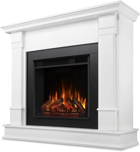 Vista 3 de Real Flame Silverton - Chimenea eléctrica de 48 pulgadas con repisa para sala de estar o dormitorio, inserto de chimenea calentador reemplazable