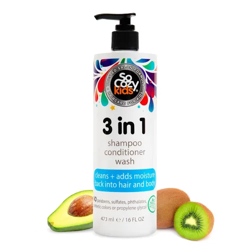 Vista 4 de SoCozy 3 en 1 Champú + acondicionador + lavado de cuerpo mango-go, 10.5 onzas