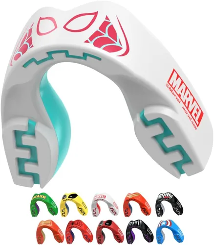 Vista 15 de Marvel Protector bucal deportivo, protector bucal de doble capa para adultos y jóvenes con estuche (bestia, junior (hasta 11 años)) Youth <11