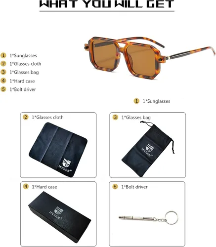 Vista 7 de Gafas de sol estilo aviador planas vintage de los años 70 para mujeres y hombres, montura retro clásica con estilo UV400