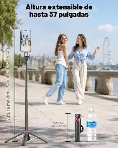 Vista 8 de Trípode Magnético para iPhone, Palo de Selfie Portátil Trípode para Teléfono con Control Remoto, Soporte de Cuatro Patas para Teléfono Celular