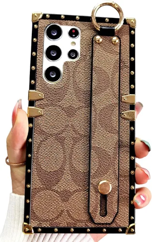 Vista 9 de Funda protectora anticaídas diseñada para Samsung Galaxy S23 Ultra de 6.8 pulgadas (marrón)