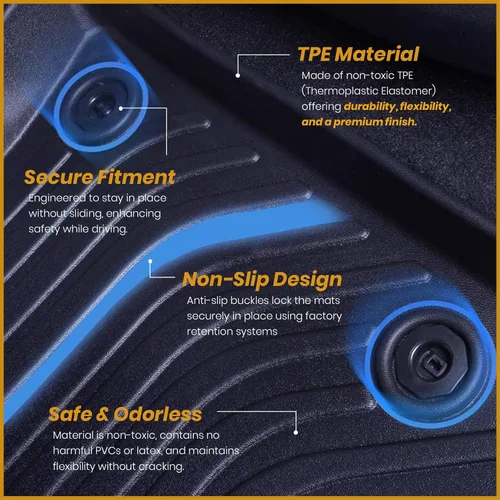 Vista 3 de orealtrend Alfombrillas de coche compatibles con Toyota Camry 7th 2012-2017, TPE para todo tipo de clima, resistente, a prueba de derrames