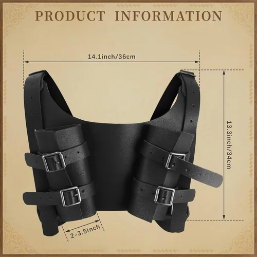Vista 2 de SMARCH Funda medieval de cuero para espada y rana para hombre, piratas vikingos renacentistas, cosplay, accesorios para fiestas de Halloween, LARP
