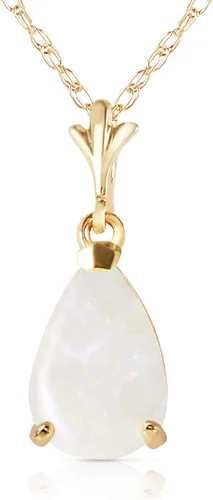 Vista 9 de Galaxy Gold GG 14K Yellow Gold 0.77 Carat Natural Opal Pendant Necklace - October Birthstone - Hope & Creativity - 16" to 24" - Fine Jewelry for