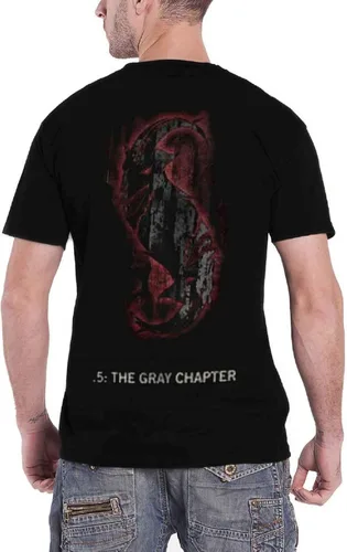 Vista 2 de Slipknot T Shirt Gray Chapter 5 Distressed Album Logo Official Mens Black