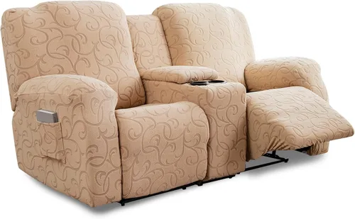 Vista 7 de Funda para Sillón Reclinable de 4 Piezas Elástica, Funda Deslizable de Sofá, Cubierta de Sofá para Sofá Reclinable de 1 Asiento, Protector