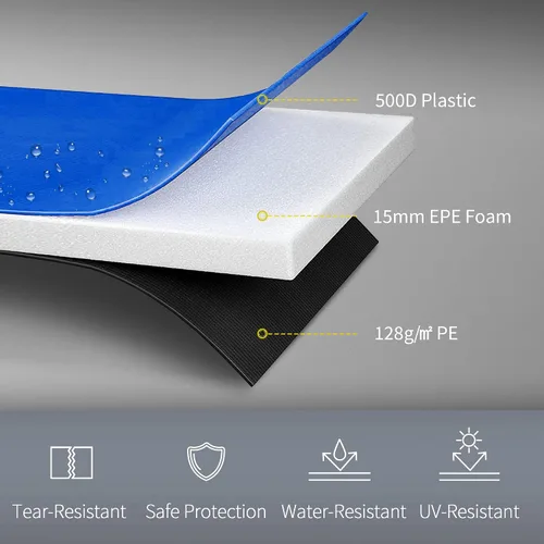 Vista 5 de Soozier Funda de resorte para cama elástica de 12 pies/14 pies, repuesto de almohadilla de seguridad para cama elástica, impermeable y resistente a
