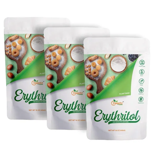 Vista 8 de Edulcorantes multiusos: paquete de 2 de Allulosa y paquete de 1 de Eritritol. Total de porciones 342; Edulcorantes sin calorías, cero carbohidratos