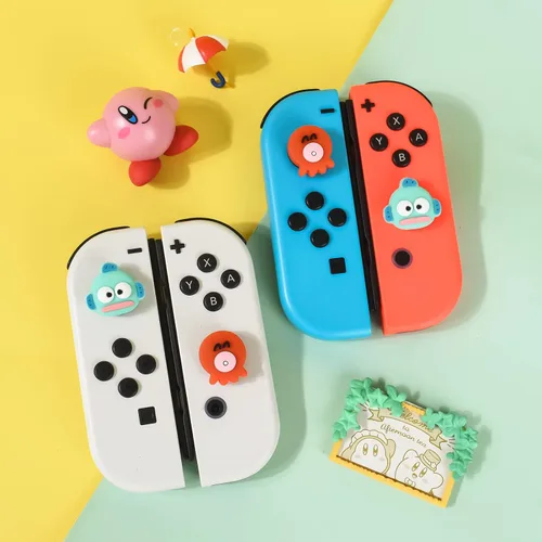 Vista 7 de DLseego Octopus & Fish Man - 4 tapas de agarre para el pulgar regular SwitchSwitch LiteSwitch OLED Joy Con Joystick de silicona suave, lindo
