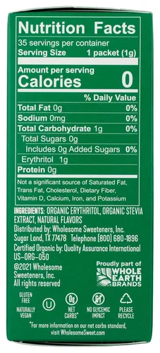 Vista 2 de Wholesome Sweeteners Stevia, 35 Count OG2 1,23 oz (Paquete de 6)