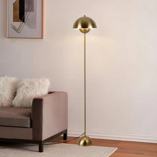 Vista 8 de COSYLUX Lámpara de pie moderna para sala de estar, lámpara de pie alta industrial para dormitorio, pantalla de metal que refleja la luz, lámpara