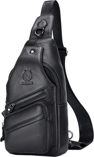 Vista 195 de LUKZIJAES Bolso bandolera de cuero genuino para hombre