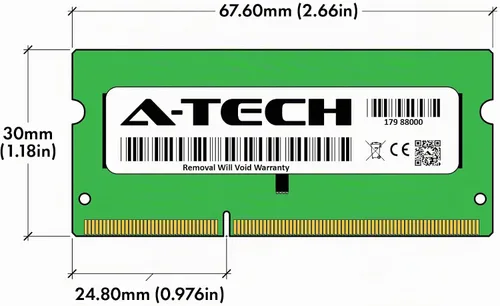 Vista 7 de A-Tech - Módulo de memoria RAM SODIMM para portátil de 1 GB DDR3 1066 MHz PC3-8500 CL7, 1,5 V, 204 pines, sin ECC, SO-DIMM para portátiles