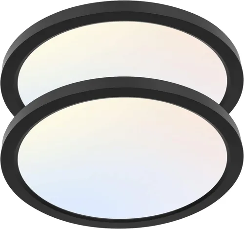 Vista 12 de hykolity Paquete de 2 Luces de Panel Plano Redondo LED de 9 Pulgadas con CCT Seleccionable, 18W 1800LM 3000K/4000K/5000K, Lámpara de Techo