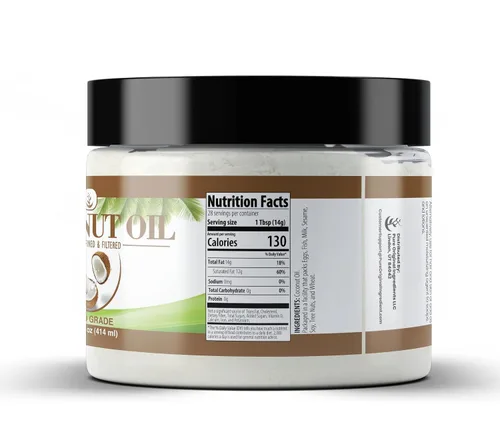 Vista 3 de Pure Original Ingredients Aceite de coco siempre puro, refinado y filtrado, desodorizado, sin sabor a coco