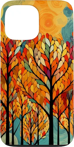 Vista 24 de iPhone 16 Otoño y coloridas hojas y árboles de otoño, funda temática de color de otoño