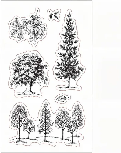Vista 3 de Juego de sellos y troqueles para árbol de Navidad para hacer tarjetas, sellos transparentes y troqueles de corte de metal para álbumes de recortes