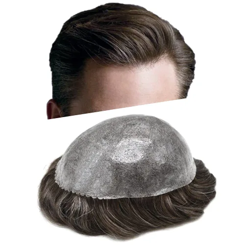 Vista 53 de Extensiones de pelo y tupés para hombre, sistema de cabello humano de poliéster completo para hombre, postizo de repuesto para hombre, protesis