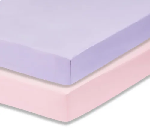 Vista 13 de Everyday Kids Paquete de 2 Sábanas Bajeras para Cuna para Niña, 100% Sábana de Bebé de Microfibra Suave y Transpirable, Se Adapta a Colchones