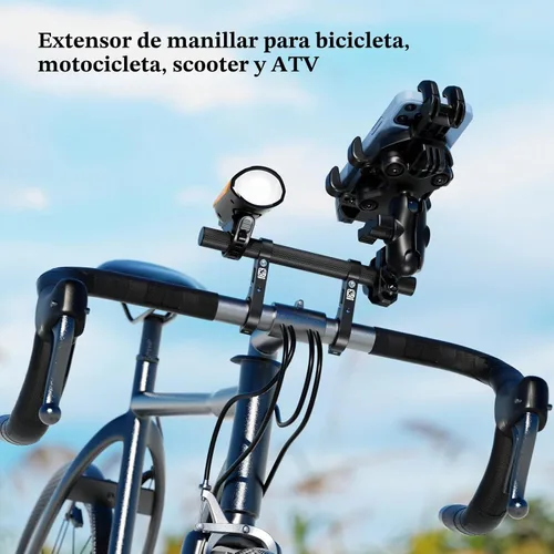 Vista 2 de BRCOVAN Extensor de Manillar de Fibra de Carbono de 9.45'' de Largo con Base de Montaje de Abrazadera de Aleación de Aluminio Compatible