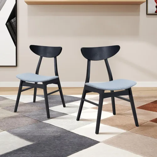 Vista 2 de Dining Chairs Set of 2, Modern Soft Upholstered Kitchen Side Chairs with Wooden Frame, Table & Chair Sets for Dining Room, Living Room, Black