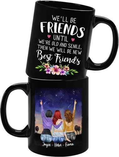 Vista 21 de Taza de café con texto en inglés "Best Friends Are The Sisters We Choose Ourselves We Choose Ourselves para mujeres, mejores amigas, taza de café