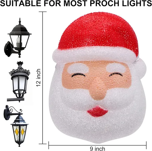 Vista 4 de 2 cubiertas de luz de porche de Papá Noel de Navidad para cubierta de luz al aire libre, decoraciones de Navidad, fiestas de Navidad, luces