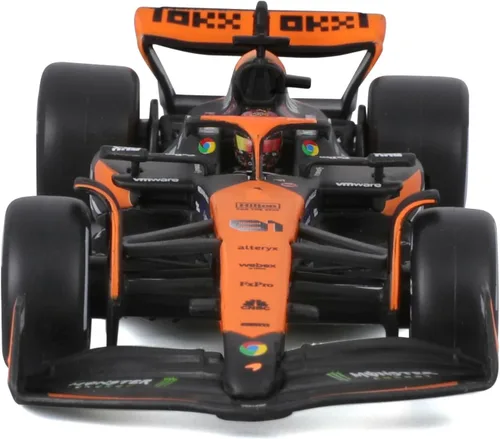 Vista 2 de Bburago 1:43 2024 Race McLaren MCL38 con casco, Piastri #81