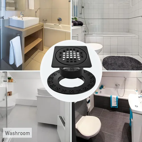 Vista 6 de Kit de rejilla de drenaje de 4 pulgadas compatible con Schluter Kerdi-Drain Flange Square Shower Floor Drenaje SS304 de acero inoxidable
