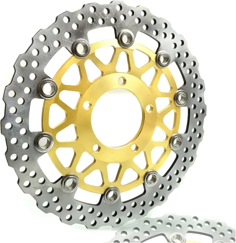 Vista 2 de Para KAWASAKI para Z800 E Z1000 para ZX-10R para VERSYS 1000 ZX-14R ZG GTR ZZ-R 1400 ZX6R NINJA 636 ABS motocicleta disco delantero placa freno Oro